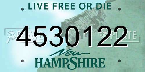 4530122 New Hampshire License Plate