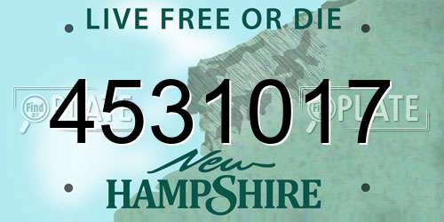 4531017 New Hampshire License Plate