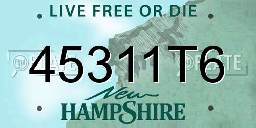 45311T6 New Hampshire License Plate