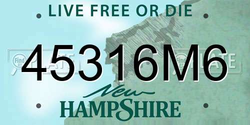 45316M6 New Hampshire License Plate