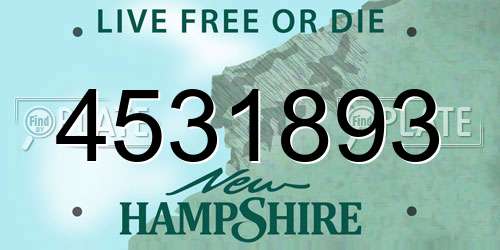 4531893 New Hampshire License Plate