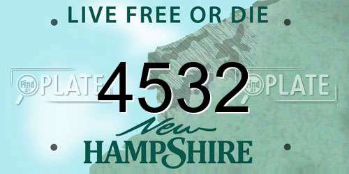 4532 New Hampshire License Plate