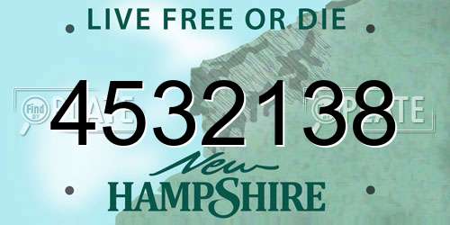 4532138 New Hampshire License Plate