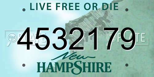 4532179 New Hampshire License Plate