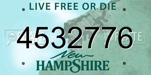 4532776 New Hampshire License Plate