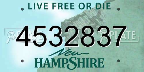 4532837 New Hampshire License Plate