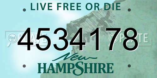 4534178 New Hampshire License Plate