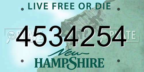 4534254 New Hampshire License Plate