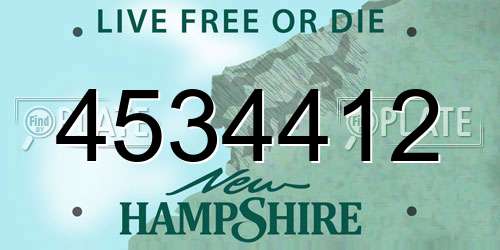 4534412 New Hampshire License Plate