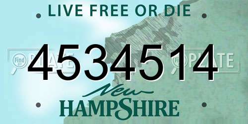 4534514 New Hampshire License Plate