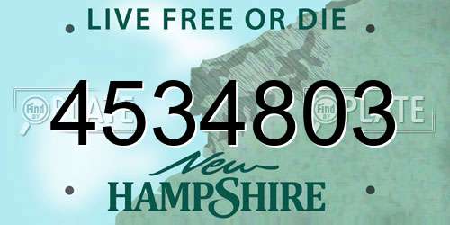 4534803 New Hampshire License Plate