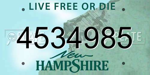 4534985 New Hampshire License Plate