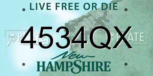 4534QX New Hampshire License Plate