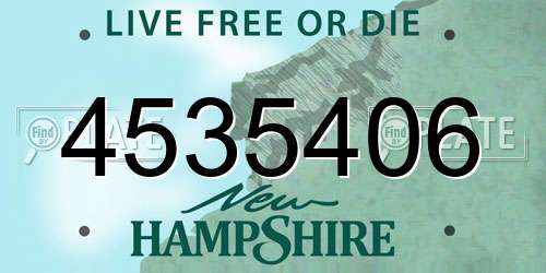 4535406 New Hampshire License Plate