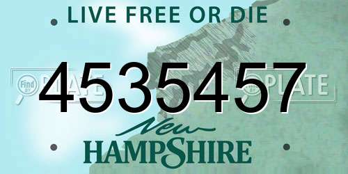 4535457 New Hampshire License Plate