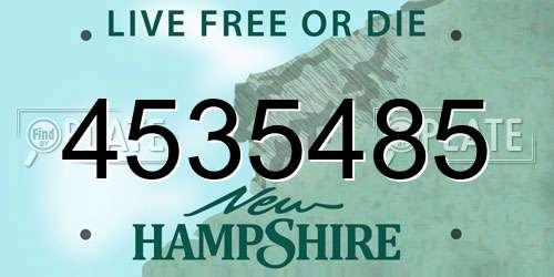 4535485 New Hampshire License Plate