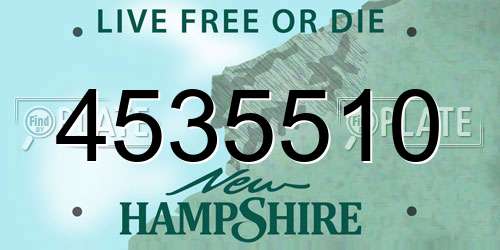 4535510 New Hampshire License Plate