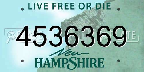 4536369 New Hampshire License Plate