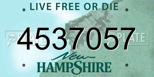 4537057 New Hampshire License Plate