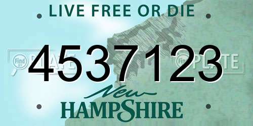 4537123 New Hampshire License Plate