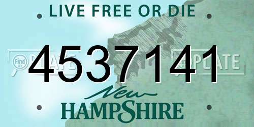 4537141 New Hampshire License Plate
