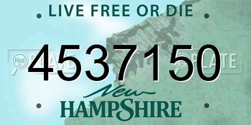 4537150 New Hampshire License Plate