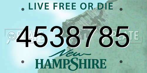 4538785 New Hampshire License Plate