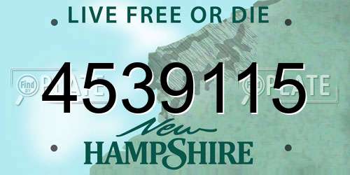 4539115 New Hampshire License Plate