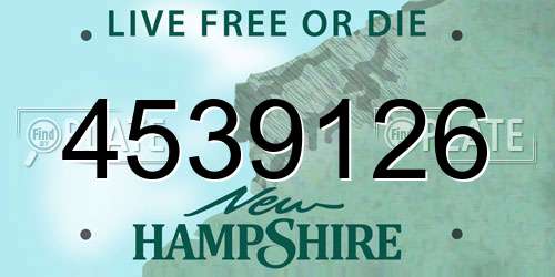 4539126 New Hampshire License Plate