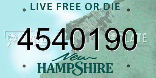 4540190 New Hampshire License Plate