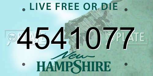 4541077 New Hampshire License Plate