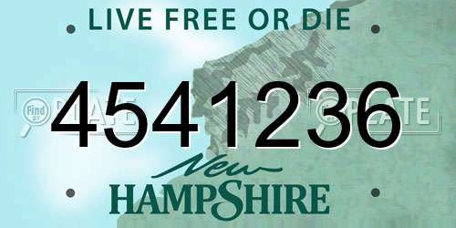 4541236 New Hampshire License Plate