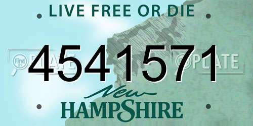 4541571 New Hampshire License Plate