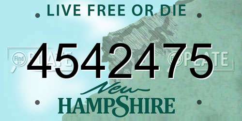 4542475 New Hampshire License Plate