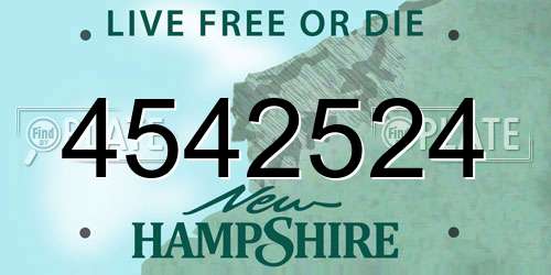 4542524 New Hampshire License Plate