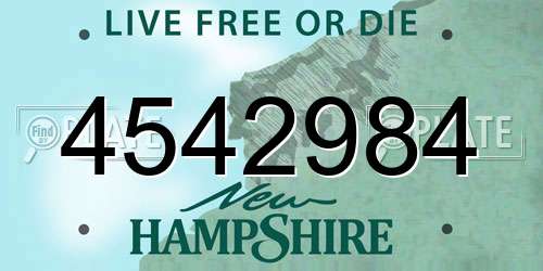 4542984 New Hampshire License Plate