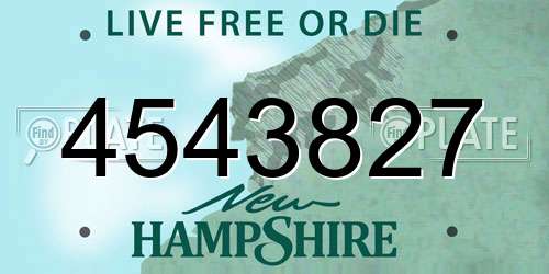 4543827 New Hampshire License Plate