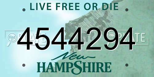 4544294 New Hampshire License Plate