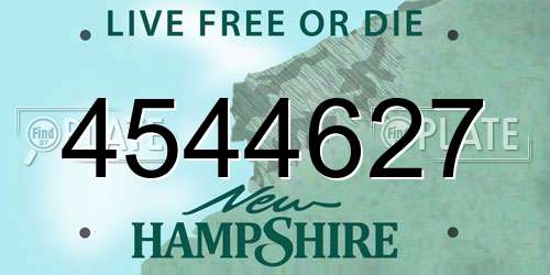 4544627 New Hampshire License Plate