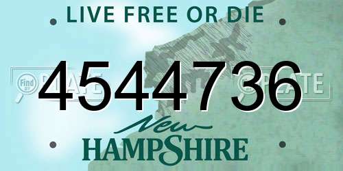 4544736 New Hampshire License Plate