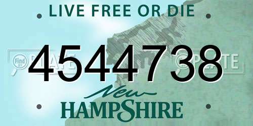 4544738 New Hampshire License Plate