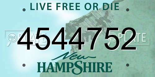 4544752 New Hampshire License Plate