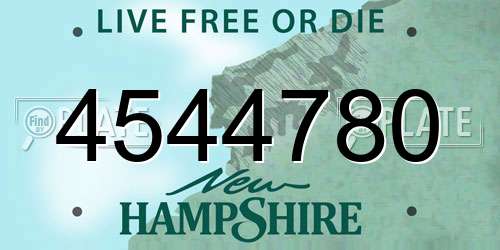 4544780 New Hampshire License Plate