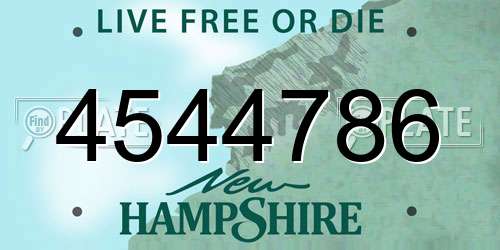 4544786 New Hampshire License Plate