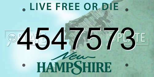 4547573 New Hampshire License Plate