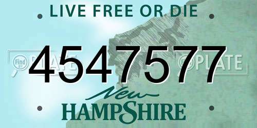 4547577 New Hampshire License Plate