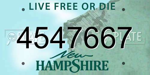 4547667 New Hampshire License Plate