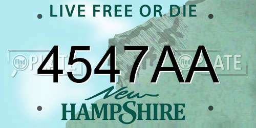 4547AA New Hampshire License Plate