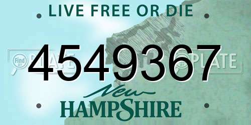 4549367 New Hampshire License Plate