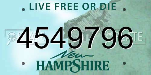 4549796 New Hampshire License Plate
